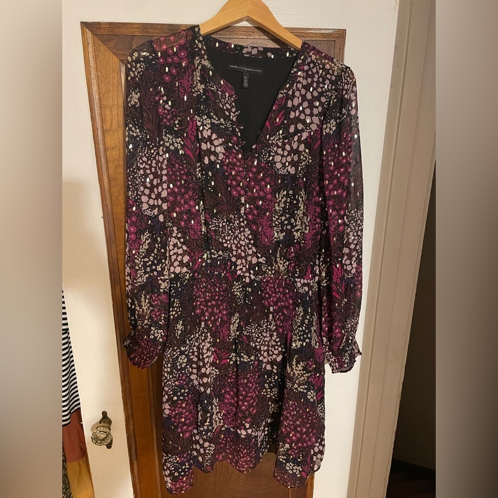 Maroon Black & Gold Ruched Midi Dress